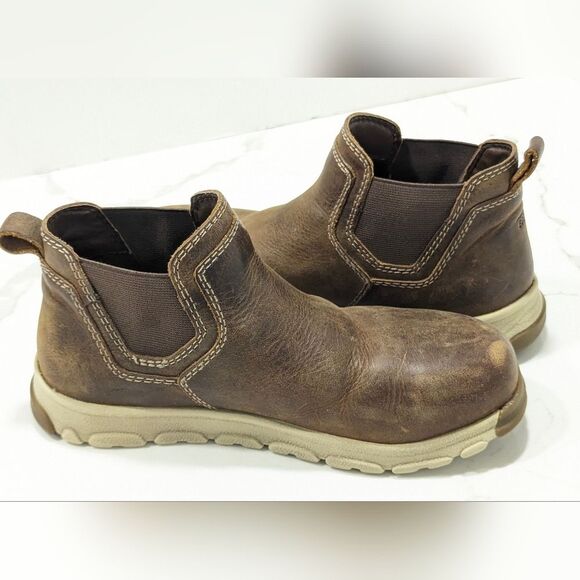 Carolina Women's Aluminum Toe brown work leather Boots oil & slip resistant 6.5 - Picture 3 of 15